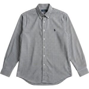 Ralph Lauren Mens XL Gingham Check Button Down Shirt Black White Long Sleeve